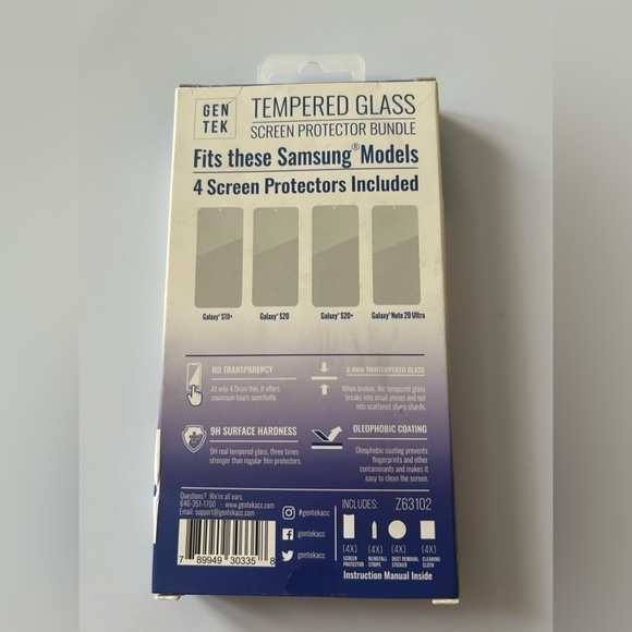 Tempered Glass Screen Protector GenTek Galaxy S10+ S20 S20+ Galaxy Note 20 Ultra - Picture 2 of 2